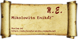 Mikolovits Enikő névjegykártya