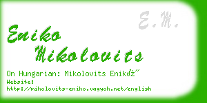 eniko mikolovits business card